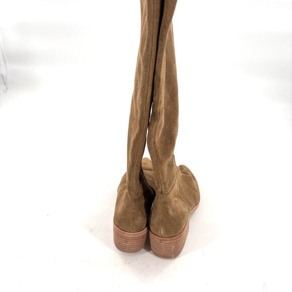 Vince Camuto Beaanna Boots 6 NWOT Tan Suede Tall Heel Western Cowgirl Knee High - Picture 4 of 8